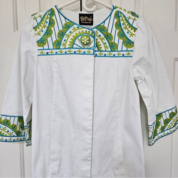 Vintage Bob Mackie Wearable Art to Wear Small White Embroidered Jacket EUC - Picture 1 of 6